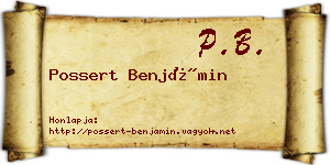 Possert Benjámin névjegykártya